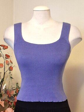 Kroshetta High Quality Knitwear Tank Top Stretchy Purple Camisole 10